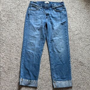 Loft Slouchy Boyfriend Blue Denim Jeans